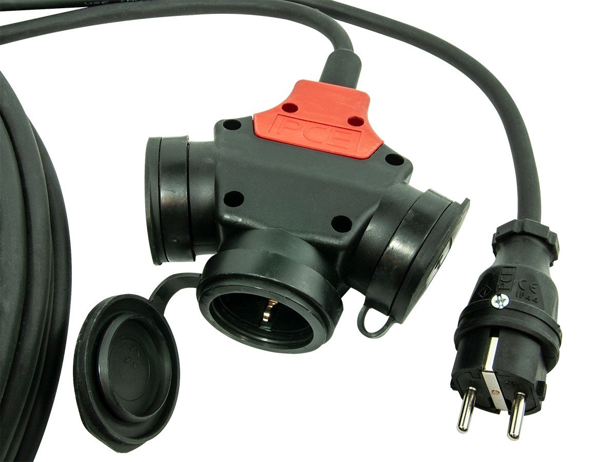 Skjøtekabel 3-Veis Schuko 25M 16A H07RN-F 3G2,5mm² IP44