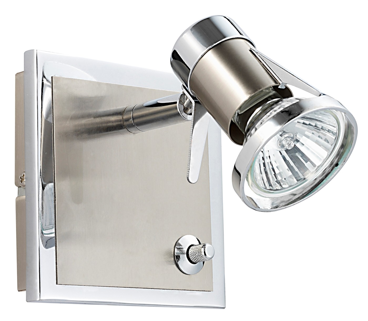 Sardinia veggspot 1lys Stål/krom