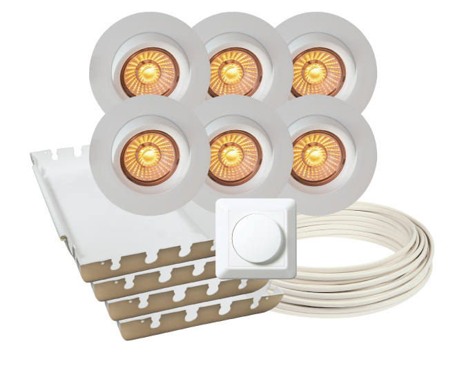 Norlamp LED WarmDim downlightpakke 6 pk