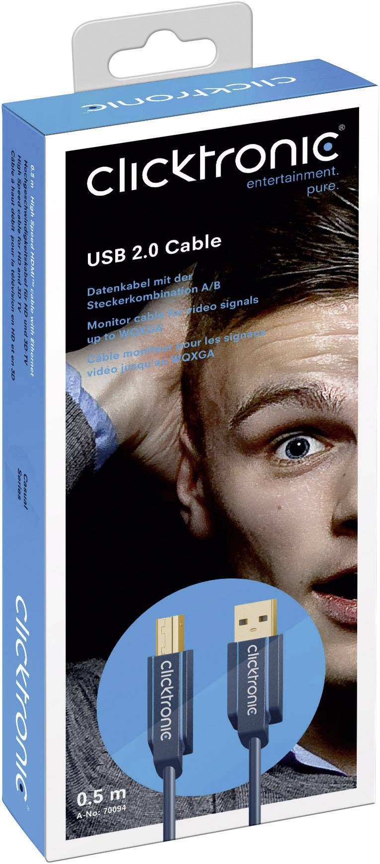 Clicktronic USB 2.0 kabel A/B