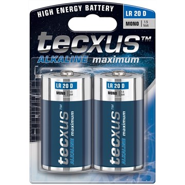 Tecxus batterier LR20 D 2pk.