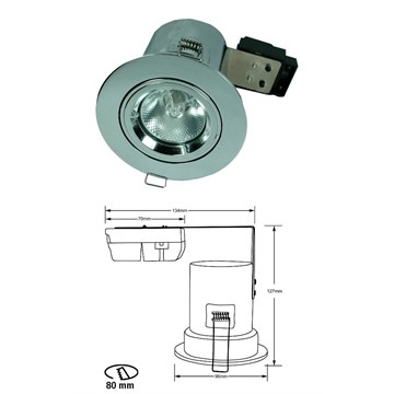 Brannsikker Downlight 35W 230V Krom