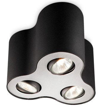 Philips MyLiving Pillar 3 GU10 Sort/Alu frontplate med lyskilde Ledvance GU10 RA90 Dimbar