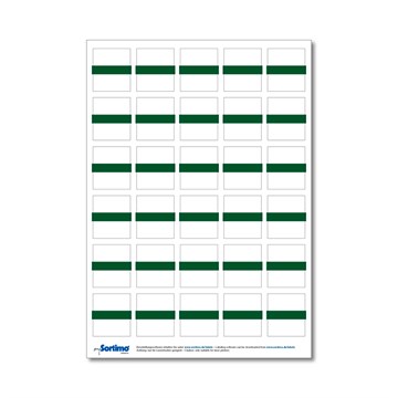 Tekstetiketter til innsatsboks 30 stk. grønn (1 ark)