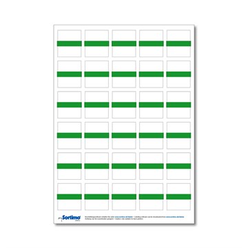 Tekstetiketter til innsatsboks 30 stk. lysegrønn (1 ark)