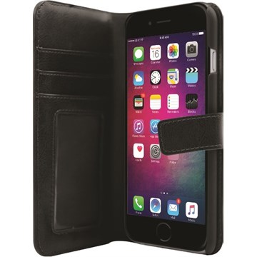 3SIXT etui for Apple iPhone 6,7,8 Plus, sort lær