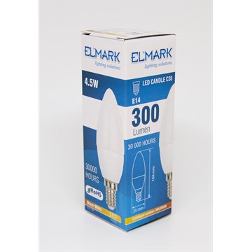 Elmark LED 4.5W E14 300lm C35 Mignon 30000h